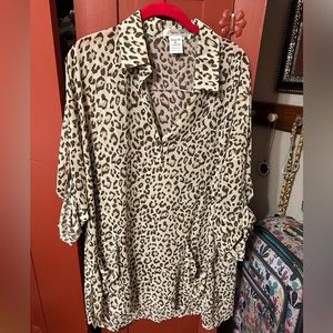Leopard sheer tunic XL